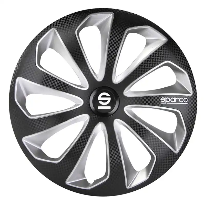 Betrouwbaar Sparco Wieldoppen Sicilia 16 inch Zilver Zwart Carbon - 4 stuks